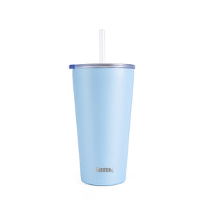 تانك آيس، ٤٨٠ مل، زجاجة ستانلس ستيل، خالية من مادة BPA، معزولة حراريًا - كريستال بلو