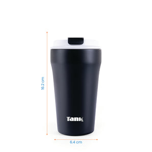 Tank Everyday Mug, 350ml, Stainless Steel, BPA free, insulated, Leakproof - Black