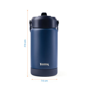 تانك موڤ، ٣٥٠ مل، زجاجة ستانلس ستيل، خالية من مادة BPA، معزولة حراريًا، مانع للتسريب - نيفى بلو