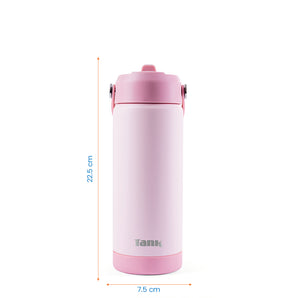 تانك موڤ، ٥٥٠ مل، زجاجة ستانلس ستيل، خالية من مادة BPA، معزولة حراريًا، مانع للتسريب - كوتون كاندى