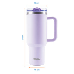 تانك كوينشر، ١٢٠٠ مل، زجاجة ستانلس ستيل، خالية من مادة BPA، معزولة حراريًا، مانع للتسريب - فلورا